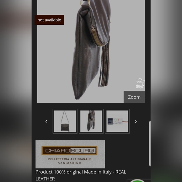 🎉Vera Pelle leather cross body 8.6x7.5x0.79 🎉DESIGNER CLEARANCE DEAL - Picture 9 of 12